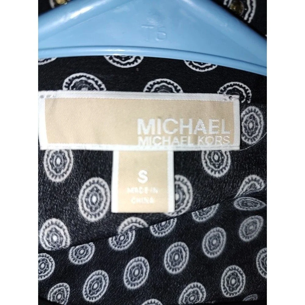 Women's Nice Michael Kors Black with Gold Stone Pajamas Top Size S